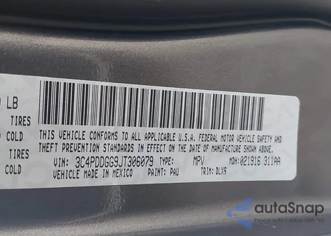 2018 Dodge Journey Crossroad Awd z USA, uszkodzony, nr VIN 3C4PDDGG9JT306079